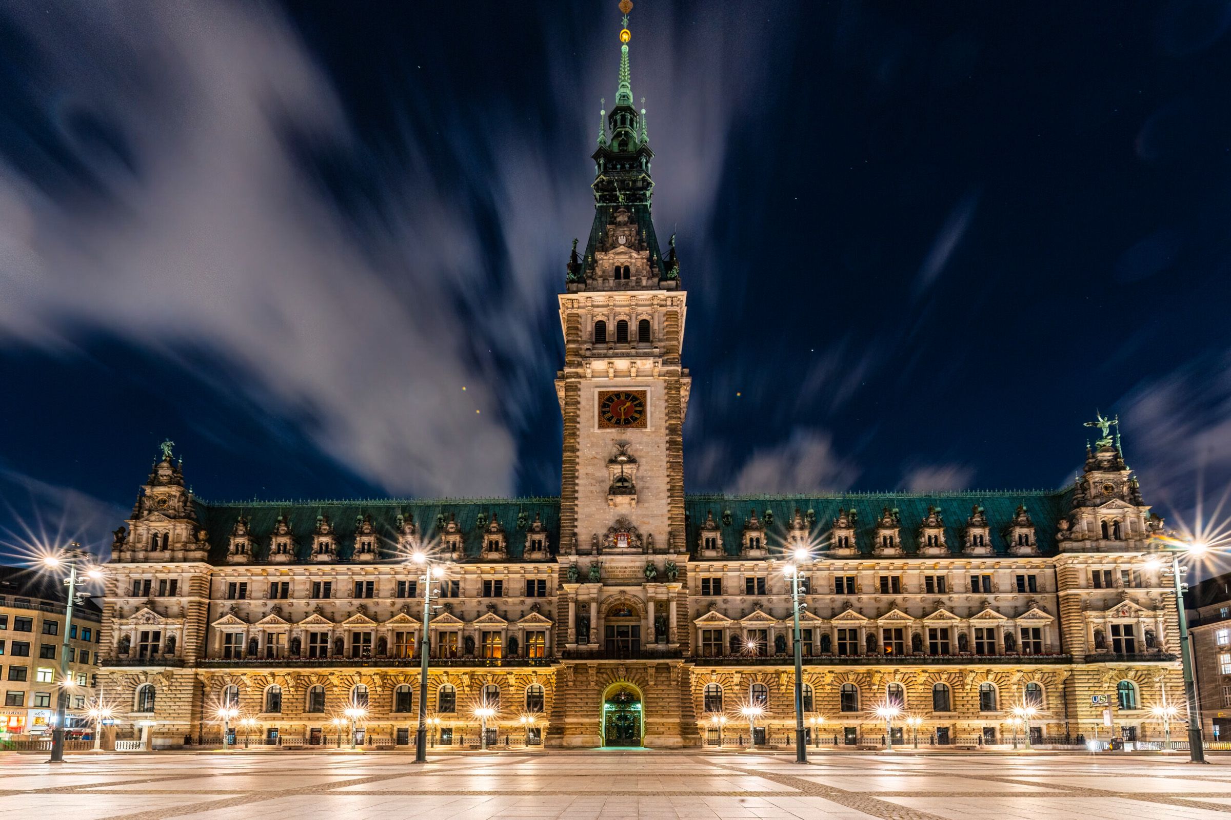 Hamburg - Nachtfotografie, Altstadt - Rathaus